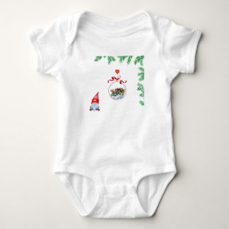 Christmas spirit with gnome baby bodysuit