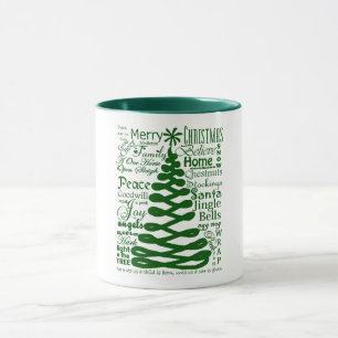 Christmas Spirits Abstract Tree W/Text Typography Mug