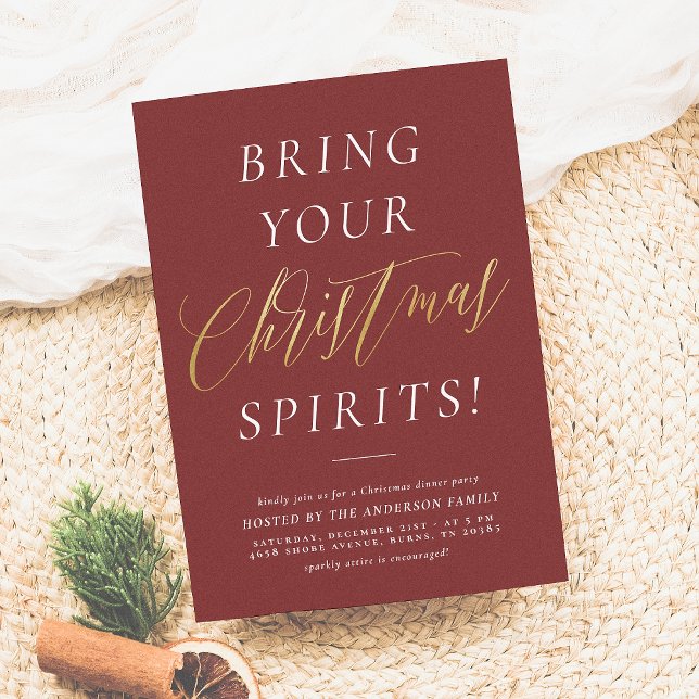 Christmas Spirits | Elegant Burgundy Holiday Party (Creator Uploaded)