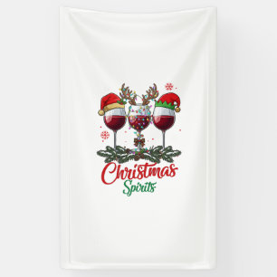 Christmas Spirits Wine Glasses Reindeer Antlers Pi Banner