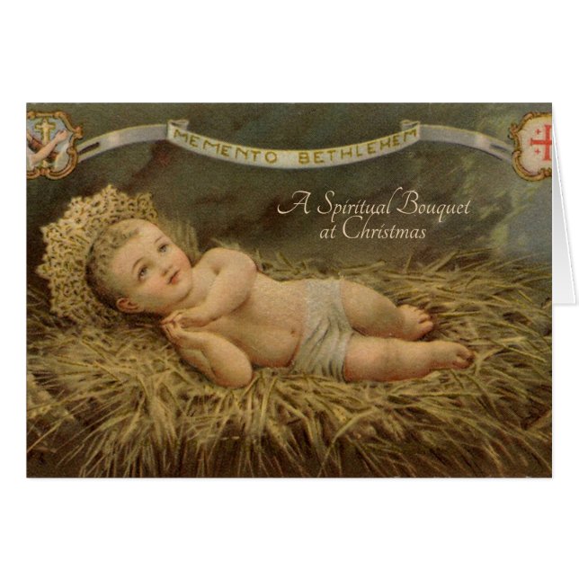 Christmas Spiritual Bouquet Jesus in Manger (Front Horizontal)