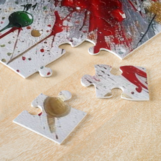 Christmas Splatter / White Bursts  Jigsaw Puzzle