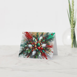 Christmas Splatter / White Bursts Note Card