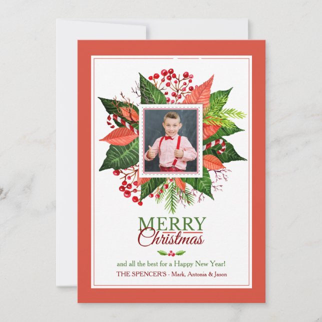 Christmas Splendour Photo Holiday Card (Front)