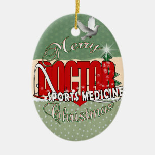 CHRISTMAS SPORTS MEDICINE DOCTOR CERAMIC ORNAMENT