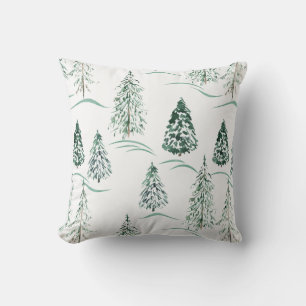 Christmas, spruce, Christmas tree, forest, snow, Throw Pillow