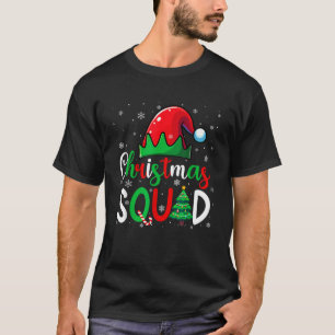 Christmas Squad Costume Elf Xmas Tree Matching Tea T-Shirt