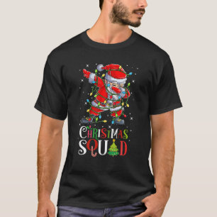 Christmas Squad Dabbing Santa Dance Christmas Ligh T-Shirt