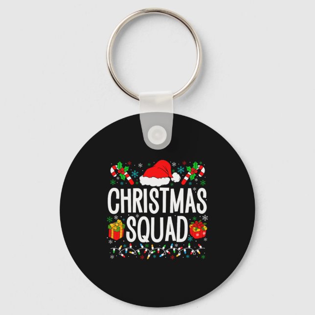 Christmas Squad Family Group Matching Christmas Pa Keychain (Front)