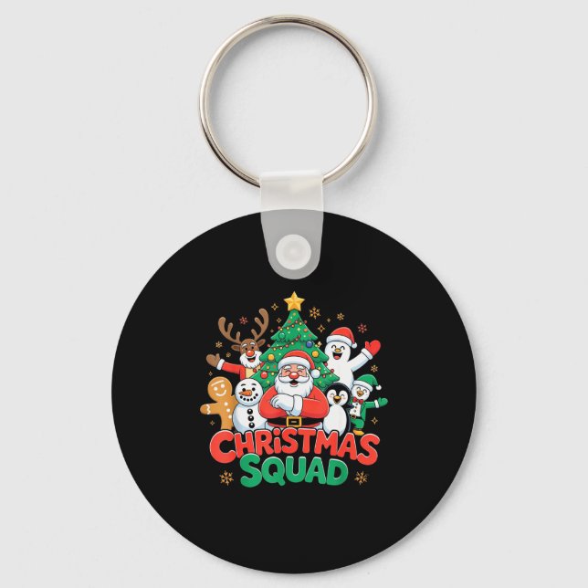 Christmas Squad Family Group Matching Pyjamas Sant Keychain (Front)