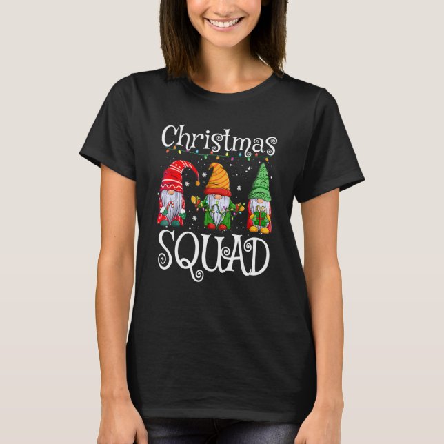 Christmas Squad Family Matching Gnomes Pjs Xmas Bo T-Shirt (Front)