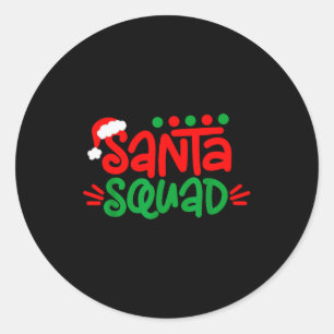 Christmas Squad Family Matching Xmas Santa Squad Classic Round Sticker