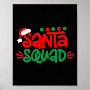Christmas Squad Family Matching Xmas Santa Squad  Poster