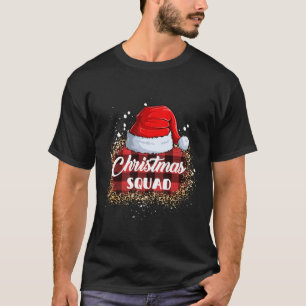 Christmas Squad Family Santa Hat Leopard Buffalo  T-Shirt
