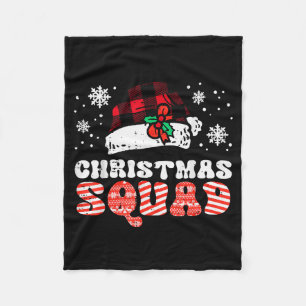 Christmas Squad Funny Xmas Crew Team Matching Kids Fleece Blanket