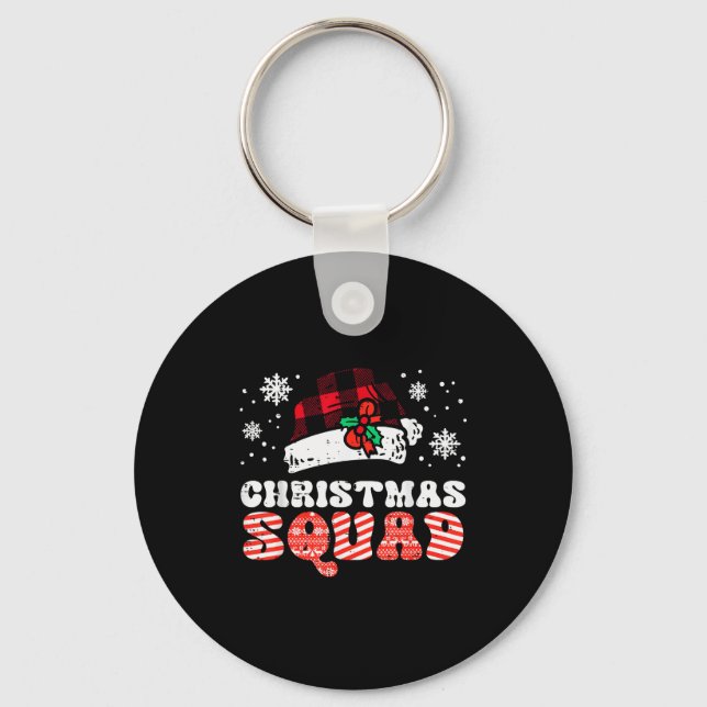 Christmas Squad Funny Xmas Crew Team Matching Kids Keychain (Front)
