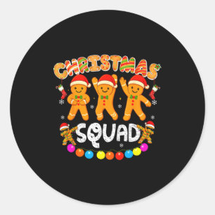 Christmas Squad Funny Xmas Gingerbread Family Matc Classic Round Sticker