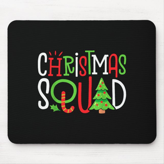 Christmas Squad Funny Xmas Tree Family Matching Pa Mouse Pad (Front)