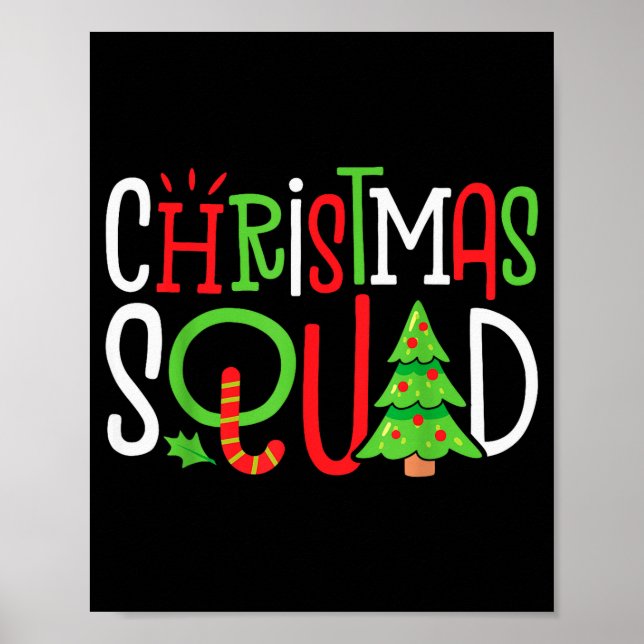 Christmas Squad Funny Xmas Tree Family Matching Pa Poster (Front)