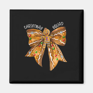 Christmas Squad Gingerbread Bow Coquette Noen Xmas Magnet