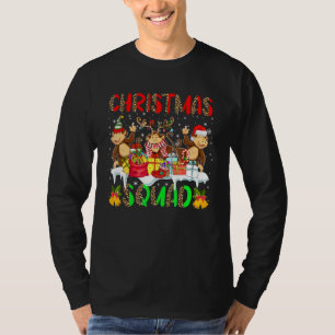 Christmas Squad Leopard Three Santa Reindeer Elf M T-Shirt