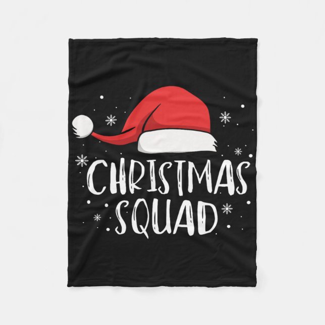 Christmas Squad Light Red Santa Hat Family Matchin Fleece Blanket (Front)
