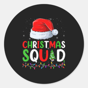 Christmas Squad Matching Family Group Funny Xmas P Classic Round Sticker