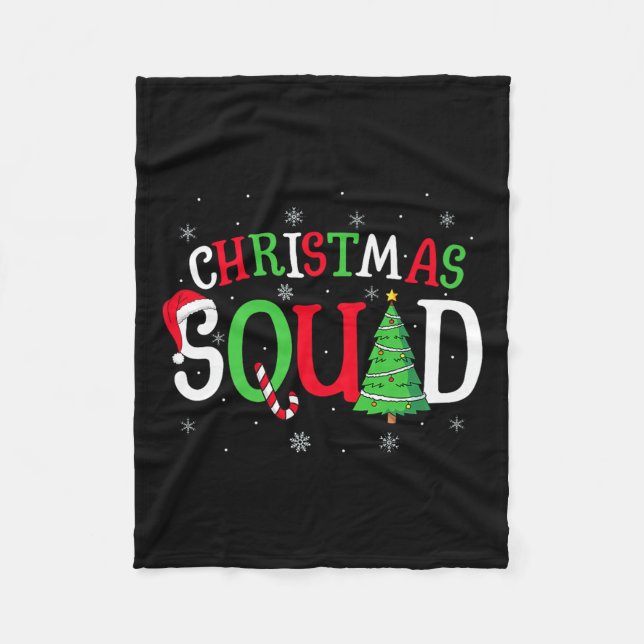 Christmas Squad Matching Family Group Santa Elf Sq Fleece Blanket (Front)