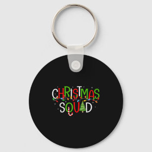 Christmas Squad Matching Family Group Santa Elf Sq Keychain