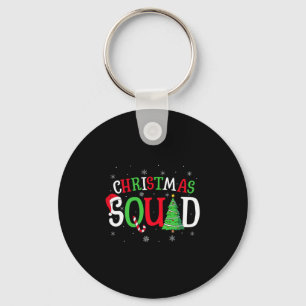 Christmas Squad Matching Family Group Santa Elf Sq Keychain