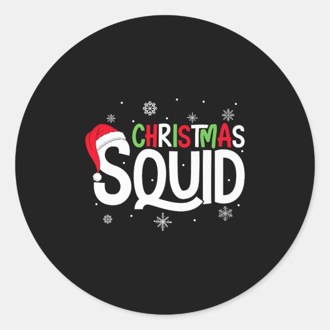 Christmas Squad Matching Family Group Santa Elf Xm Classic Round Sticker (Front)