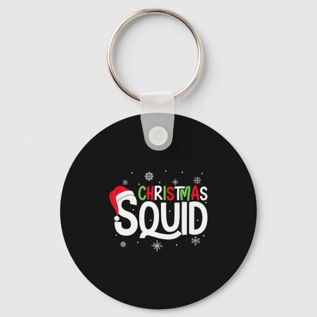 Christmas Squad Matching Family Group Santa Elf Xm Keychain (Front)