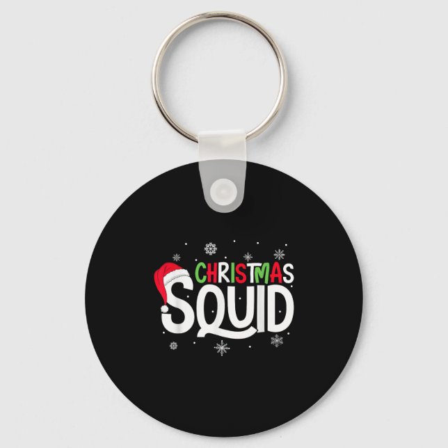Christmas Squad Matching Family Group Santa Elf Xm Keychain (Front)