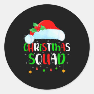 Christmas Squad Matching Family Group Santa Xmas P Classic Round Sticker