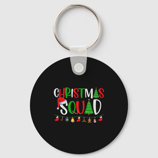 Christmas Squad Matching Family Group Xmas Decor H Keychain (Front)