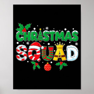 Christmas Squad Merry Xmas Family Holiday Snow Elf Poster