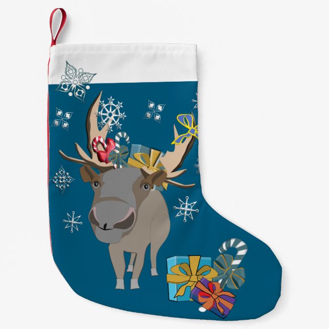 Christmas squad, reindeer small christmas stocking (Front)