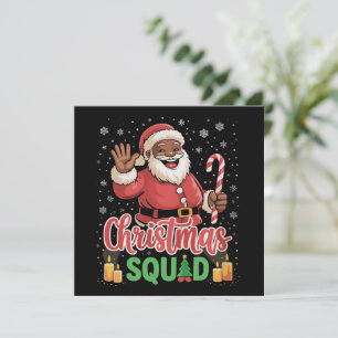 Christmas Squad Santa Afro Man Proud Black African Holiday Card
