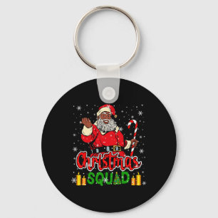 Christmas Squad Santa Afro Man Proud Black African Keychain