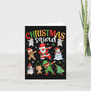 Christmas Squad Santa Dabbing Elf Family Matching  Card