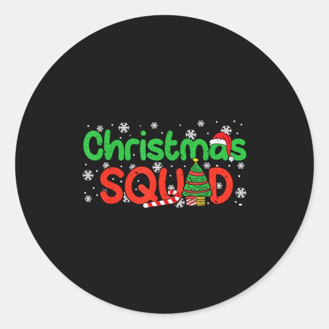 Christmas Squad Santa Dabbing Elf Family Matching  Classic Round Sticker (Front)