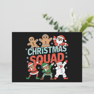 Christmas Squad Santa Dabbing Elf Family Matching  Holiday Card