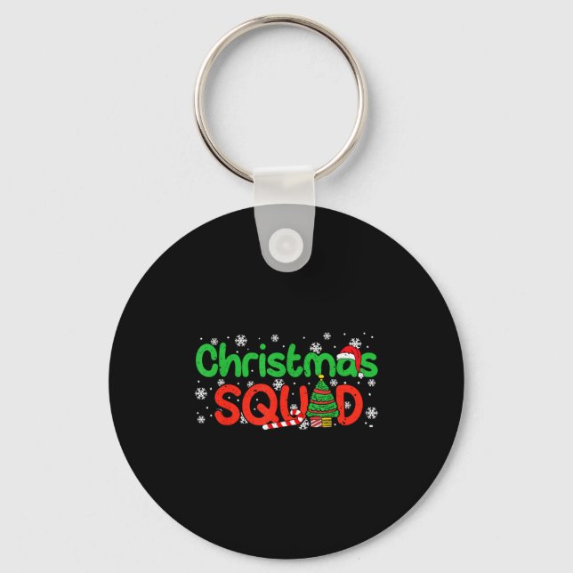 Christmas Squad Santa Dabbing Elf Family Matching  Keychain (Front)
