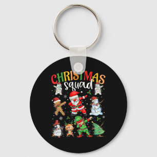 Christmas Squad Santa Dabbing Elf Family Matching Keychain