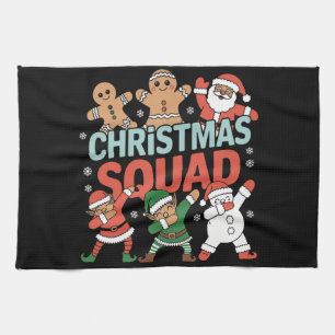 Christmas Squad Santa Dabbing Elf Family Matching Kitchen Towel