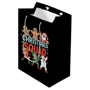 Christmas Squad Santa Dabbing Elf Family Matching  Medium Gift Bag
