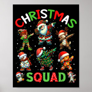 Christmas Squad Santa Dabbing Elf Family Matching  Poster