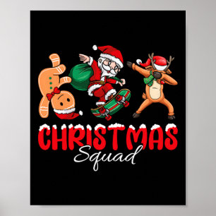Christmas Squad Santa Dabbing Elf Family Matching Poster