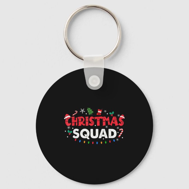 Christmas Squad Santa Family Matching Group Xmas B Keychain (Front)