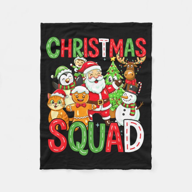 Christmas Squad Santa Family Matching Xmas  Fleece Blanket (Front)